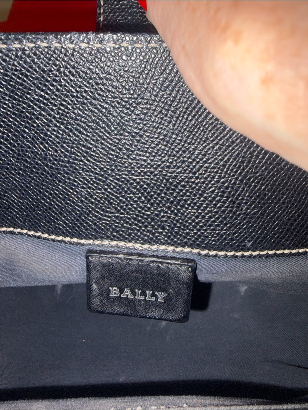 Bally Switzerland Black Embossed Leather Tote Bag Italy - Picture 10 of 11